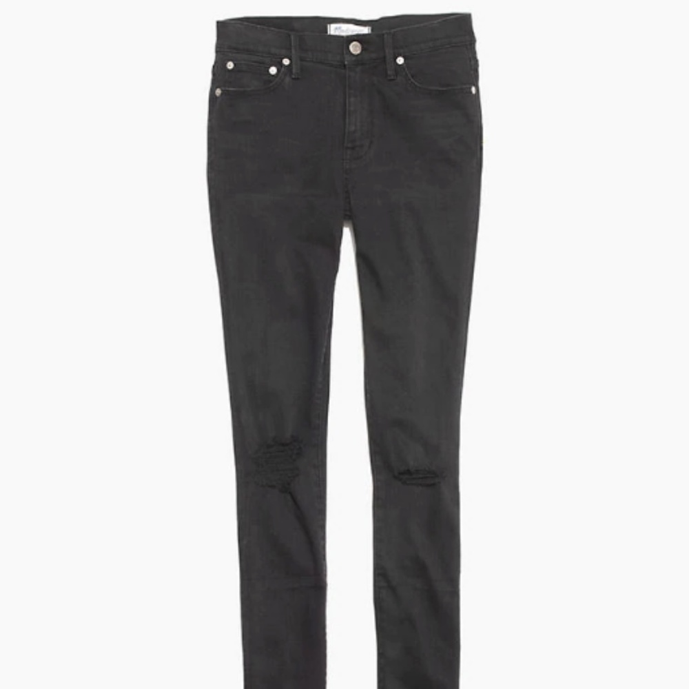 9" Mid-Rise Skinny Jeans in Black Sea